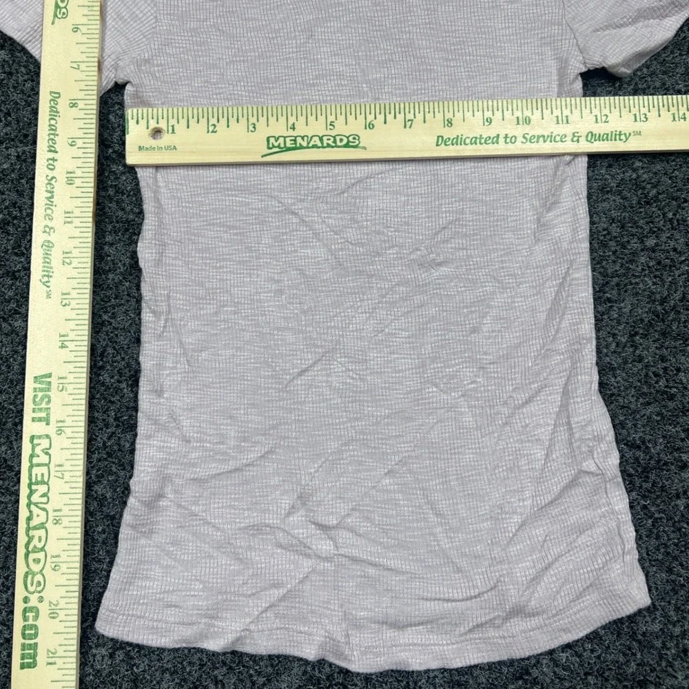 Lilla P Lavender Purple Pima Cotton Modal Ribbed Ringer Tee XS Short Sleeve - Picture 3 of 6